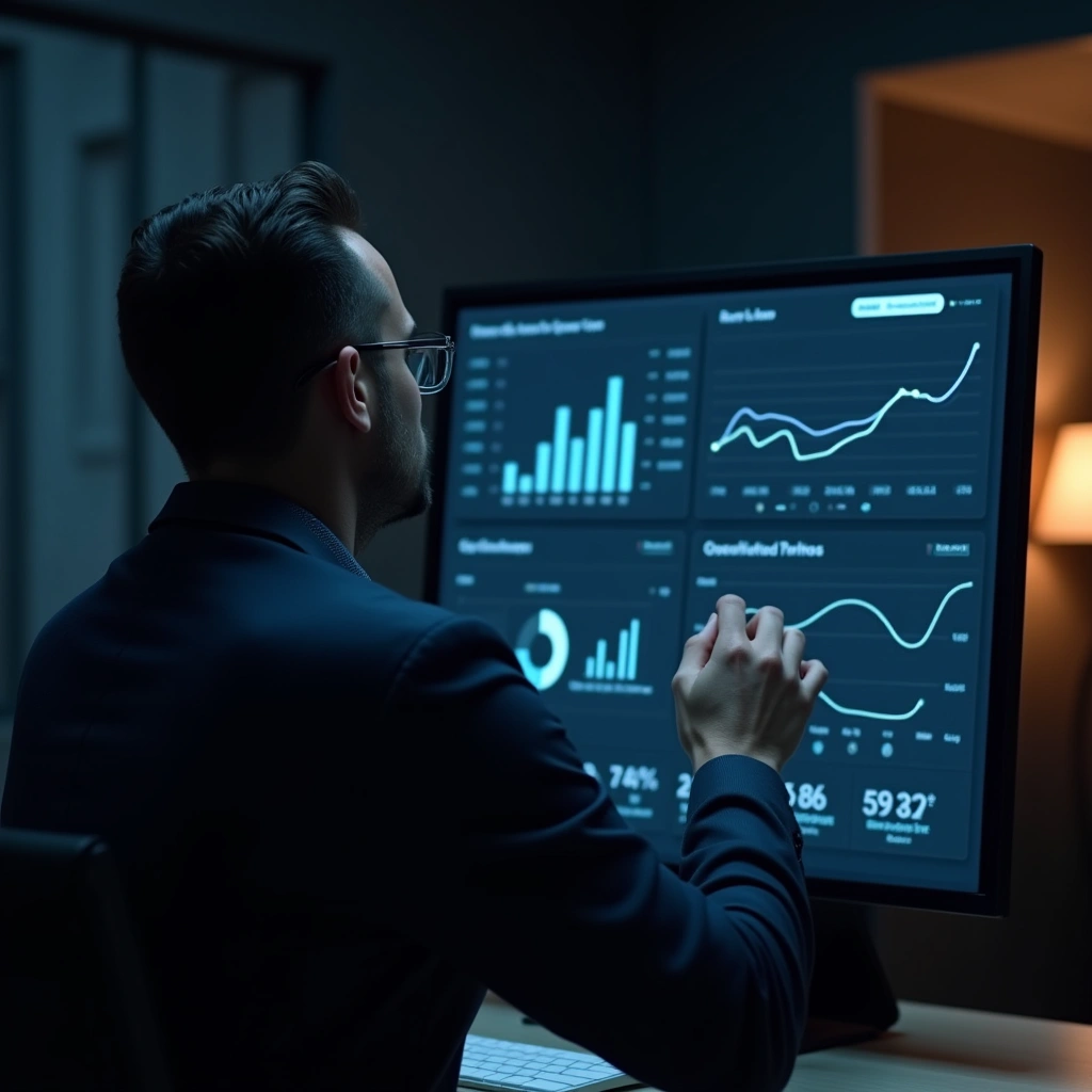 Especialista analisando página de captura e geração de leads