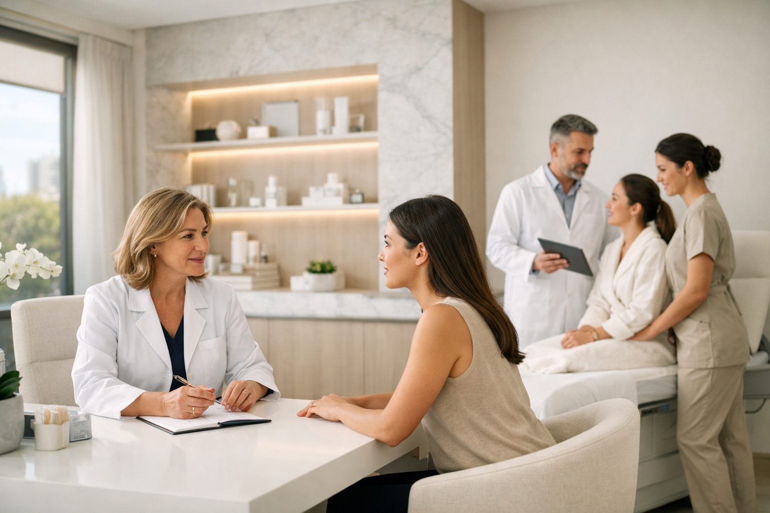 Contexto visual de clínica estética premium em Perdizes, São Paulo